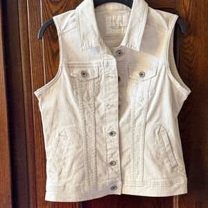 Women's Cream Denim Vest